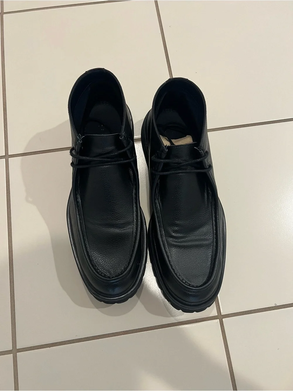 H&M Black Men's Chunky Moc Toe Derby Chukka Boots